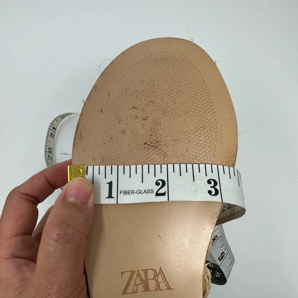 Zara Natural Raffia Platform Wedge Sandals Women's 37 - Picture 11 of 14